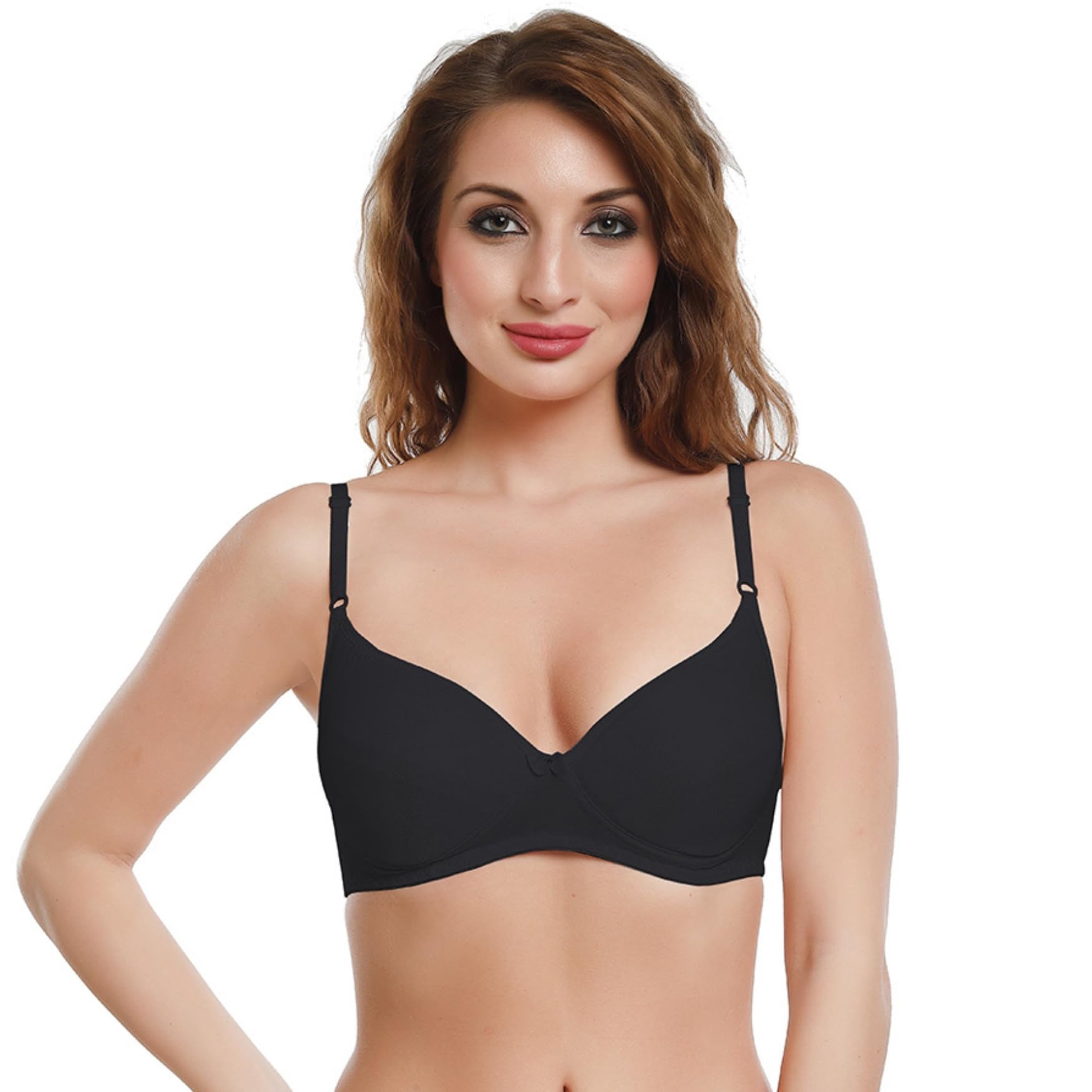 DAISY DEE Women's Cotton Lycra Padded Wirefree Full Coverage Seamless T-Shirt Bra - NALAMDE