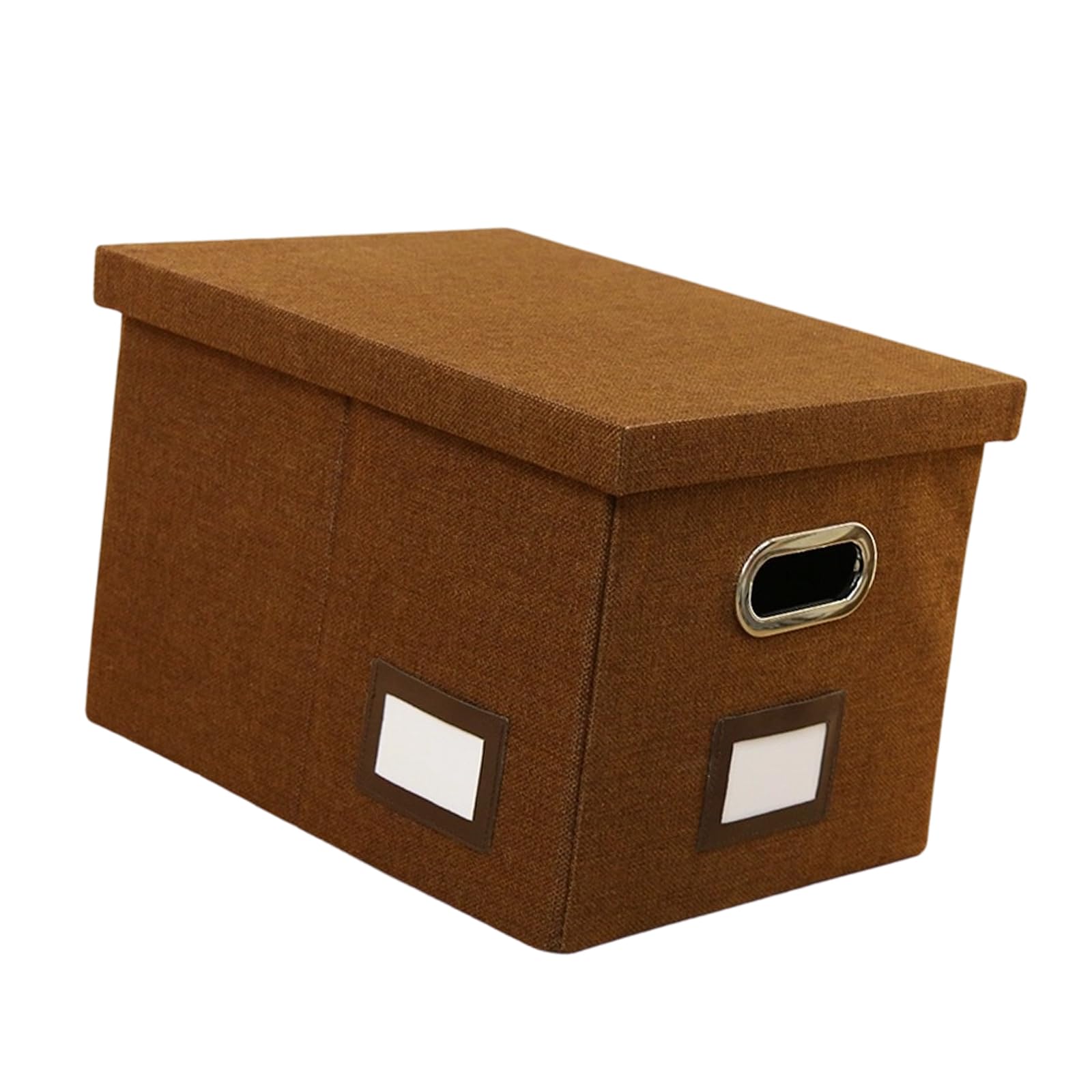 Tsophreniq Sturdy Cloth Document Organizers Box with Label Holder Easy to Carry and Store Space Saving Folding Storage Box