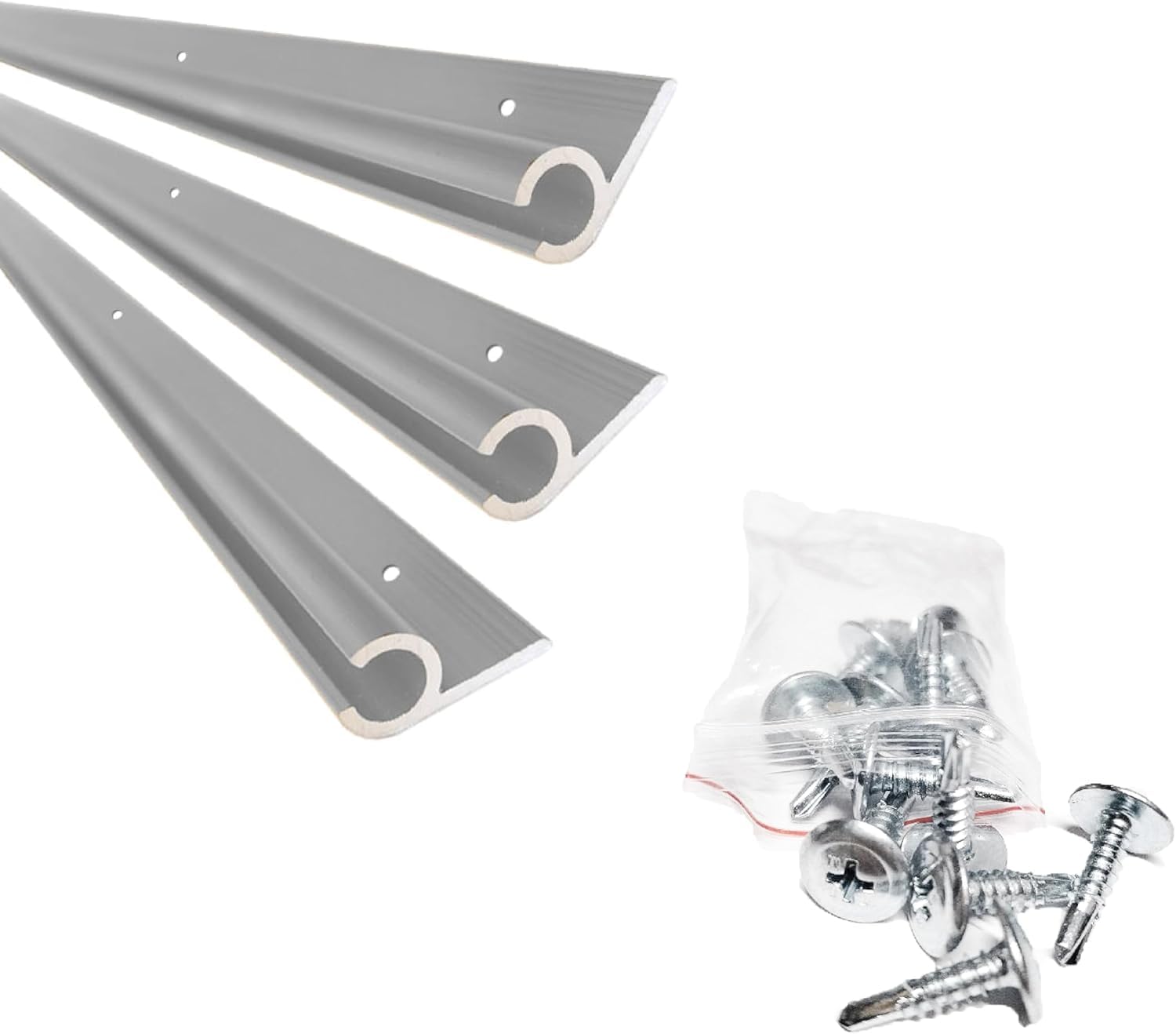 Canale in alluminio per camper, camper e roulotte, anodizzato, preforato, con viti in acciaio inox, 3 x 120 cm KEDER UK