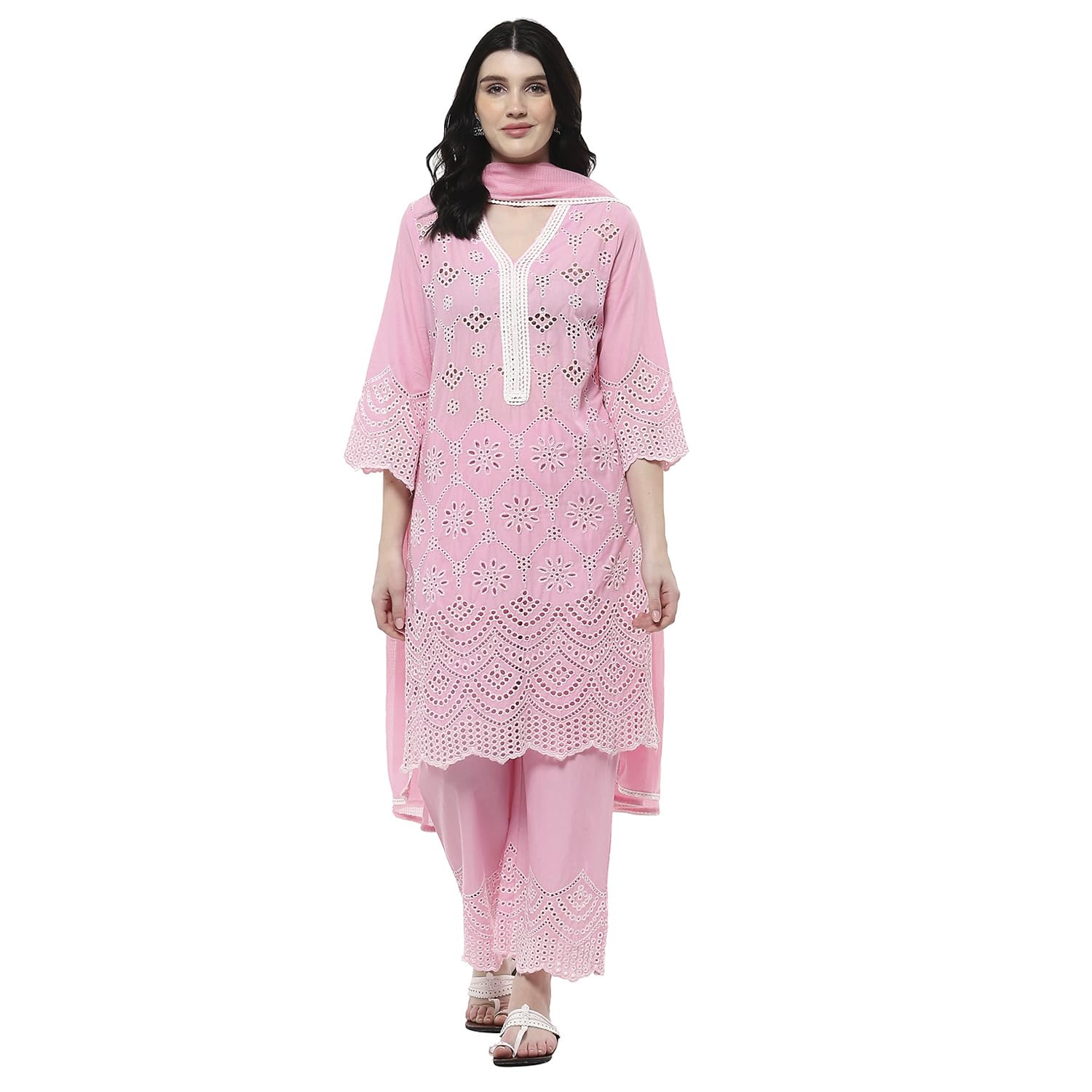 biba Women Cotton Straight Embroidered Suit Set-picture-28