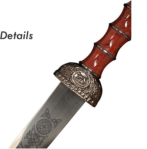 Miniatura 3 de Espada romana de Gladius occidental de 17 pulgadas, estilo corto de metal rojo y acero
