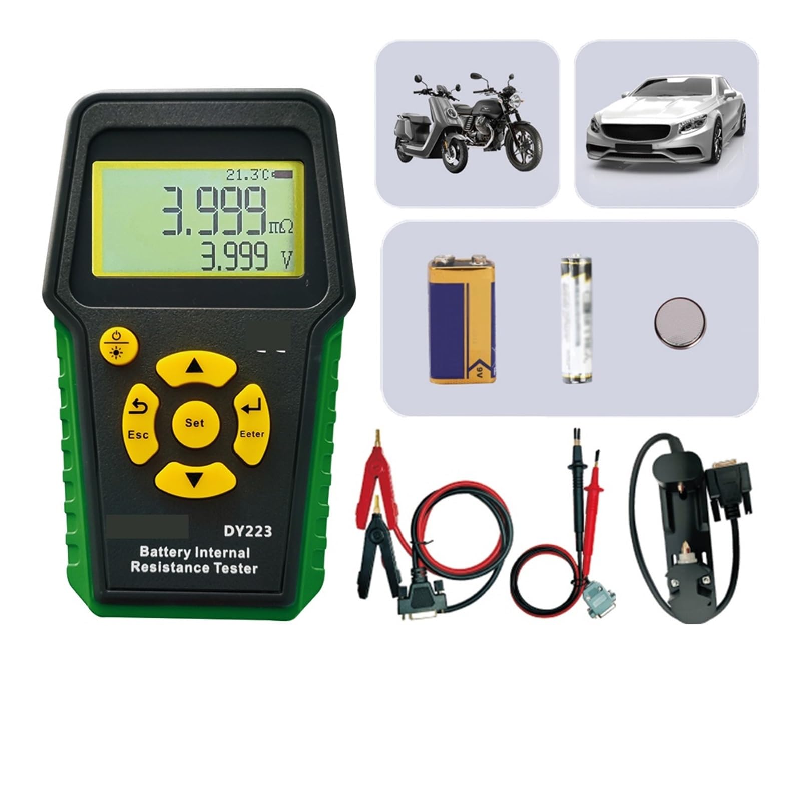 DY223 Batterie Lithium testeur de résistance Interne Test de Tension Instrument de Diagnostic de défaut Automobile analyseur de Batterie de Voiture numérique