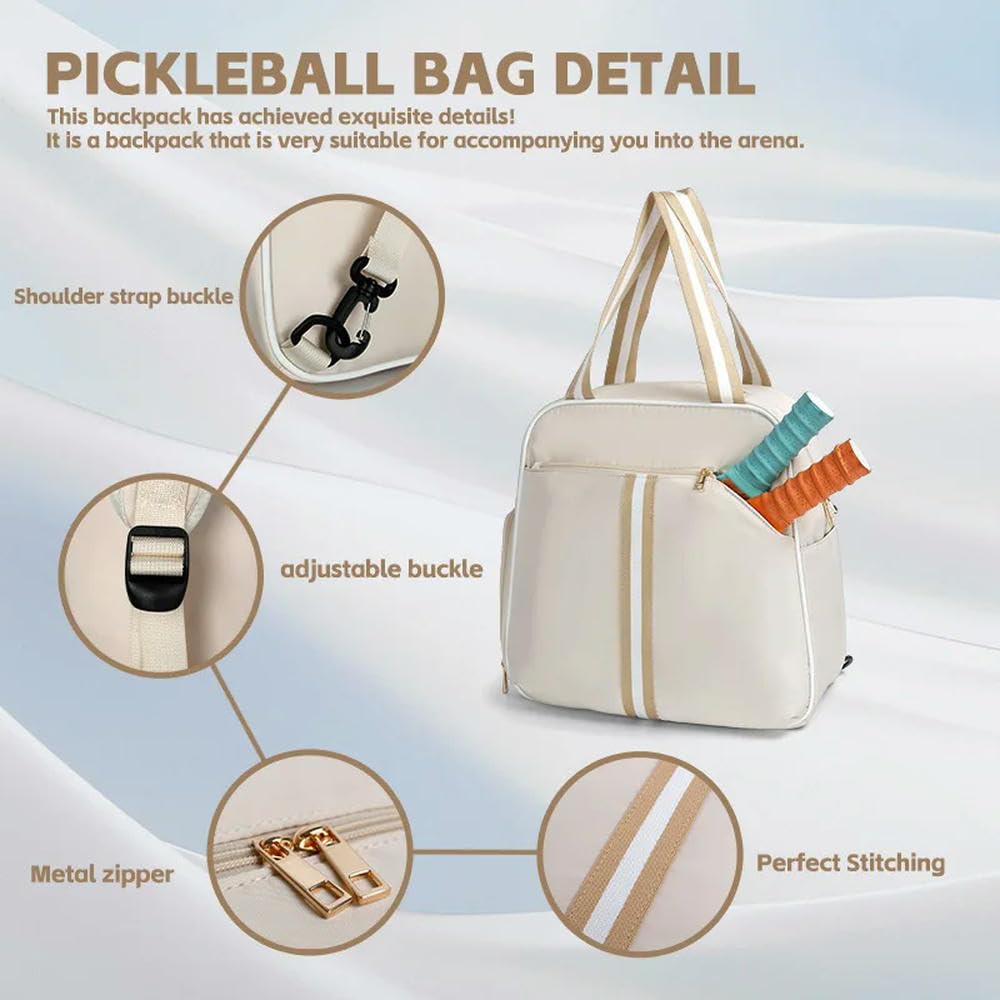 JCVBN - Bolsa de mano unisex para pickleball, raqueta de pádel, raqueta de bádminton, multifuncional, para exteriores, gimnasio, deportes, yoga