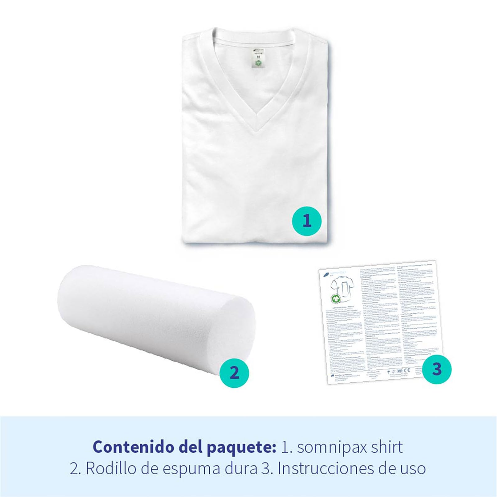 Estándar Camiseta Anti-Ronquidos con Rollo de Espuma Rígido, para Mujer [L]