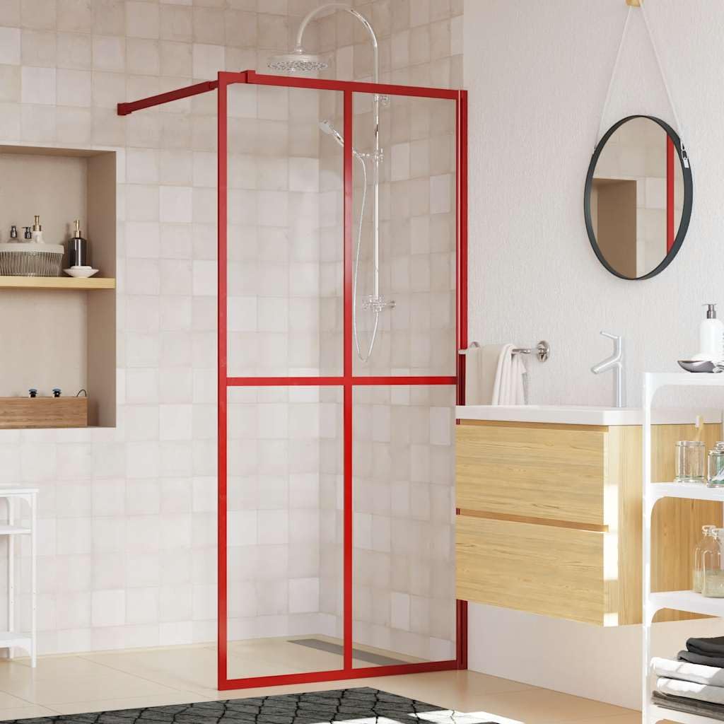 Mangloder - Parete doccia a pavimento, in vetro trasparente ESG, 100 x 195 cm, resistente agli spruzzi, regolabile, facile da pulire, include profilo, asta di supporto, istruzioni di montaggio (lingua