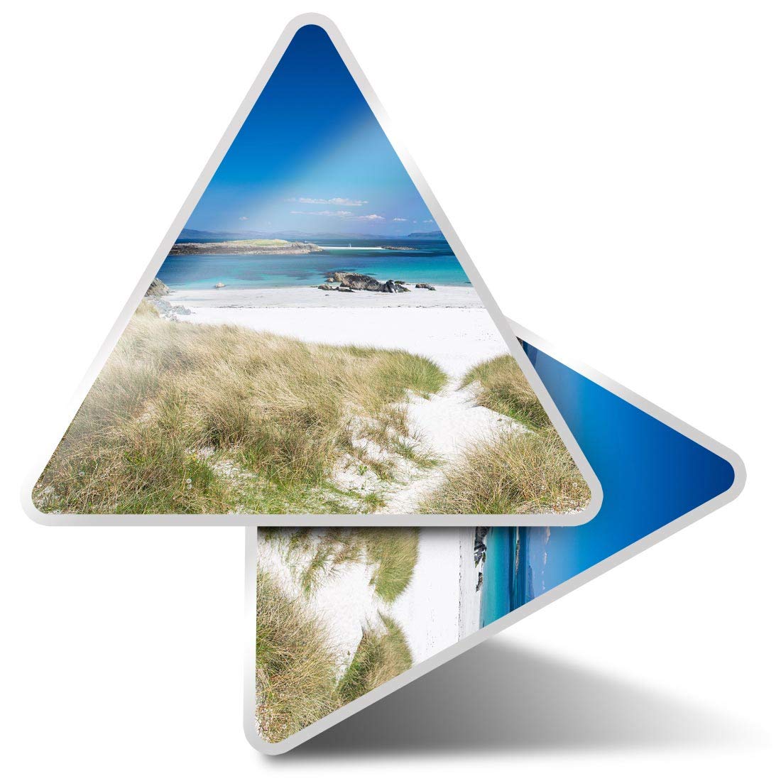 2 x Triangle Stickers 10cm - Beach Isle of Iona Scotland Laptop Tablet Luggage Scrapbook #44234