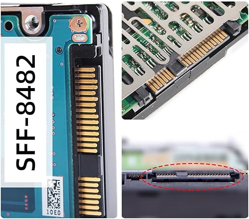 Vista 5 de CY SFF-8482 SAS 29Pin a USB3.0 Adaptador de disco duro de 5 Gbps con chipset y puerto de alimentación (necesita fuente de alimentación de 12 V/3A)