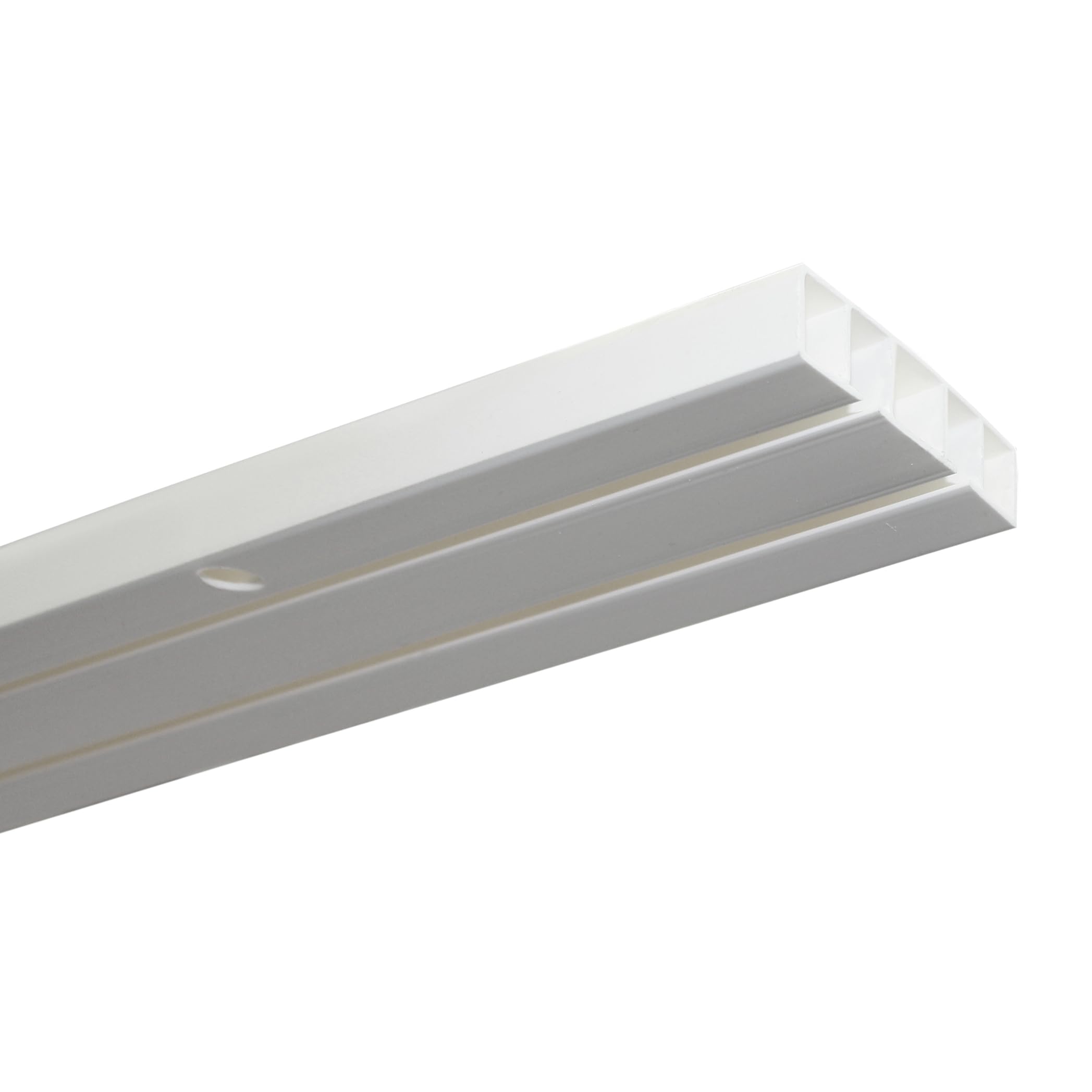 GARDINIA Binario per tende, forato per montaggio a soffitto, binario per tende a 2 binari, Slim Line, plastica, 210 cm, bianco