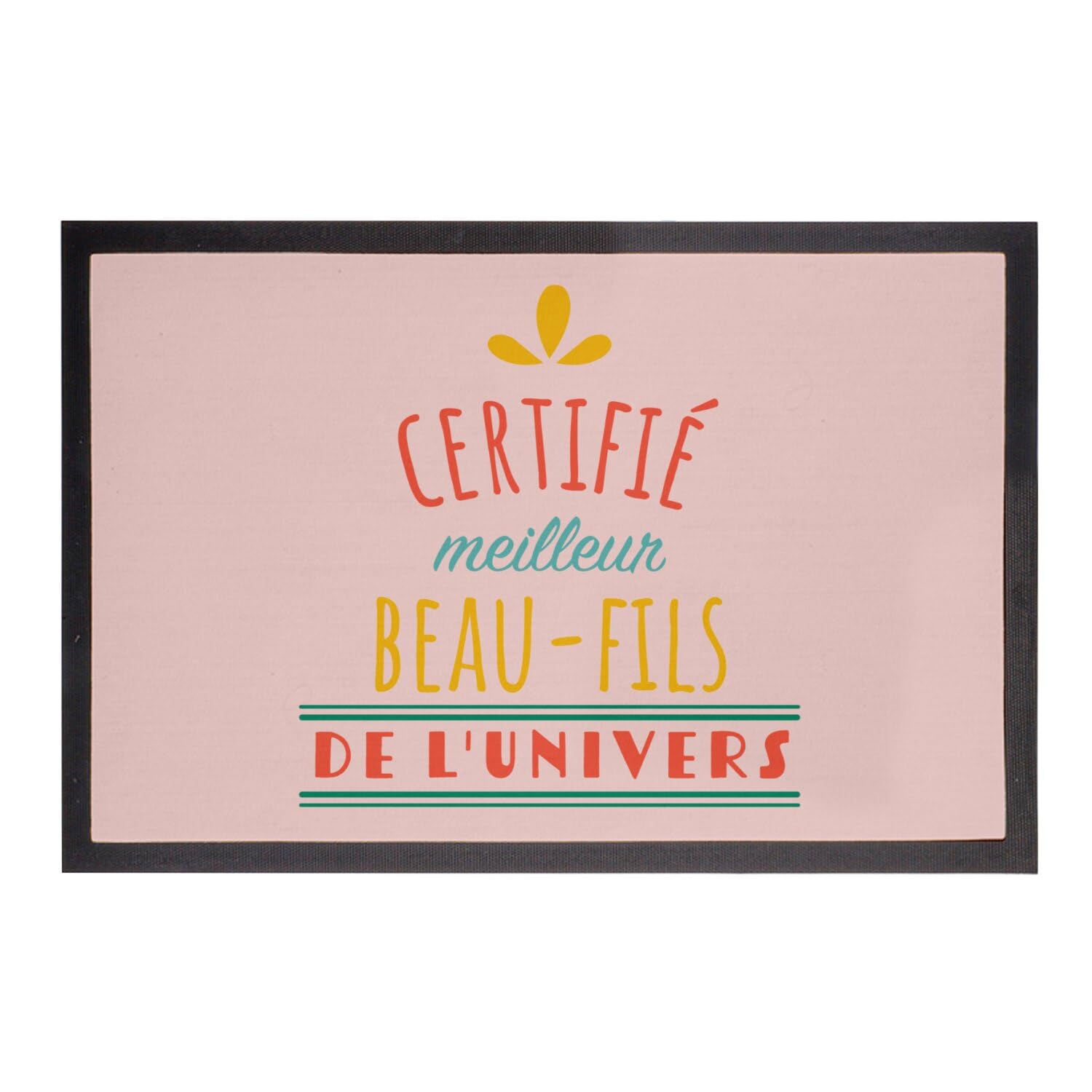 Paillasson rose 75x50cm Meilleur Beau Fils pour entrée de maison et appartement