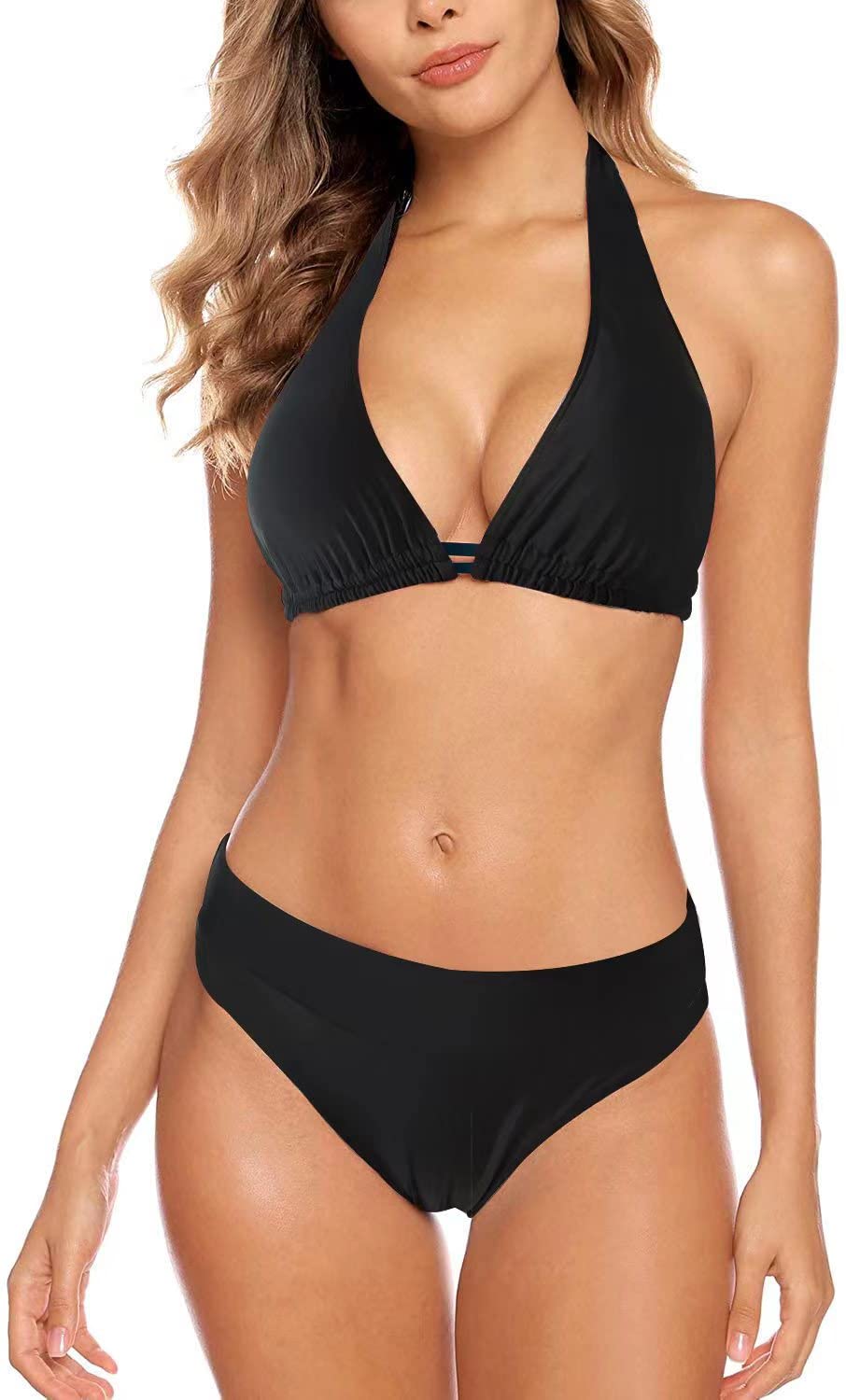 Aidotop Damen Bikini Set Triangel Badeanzug Strand Ties Zweiteiliger Bademode Bikinihose