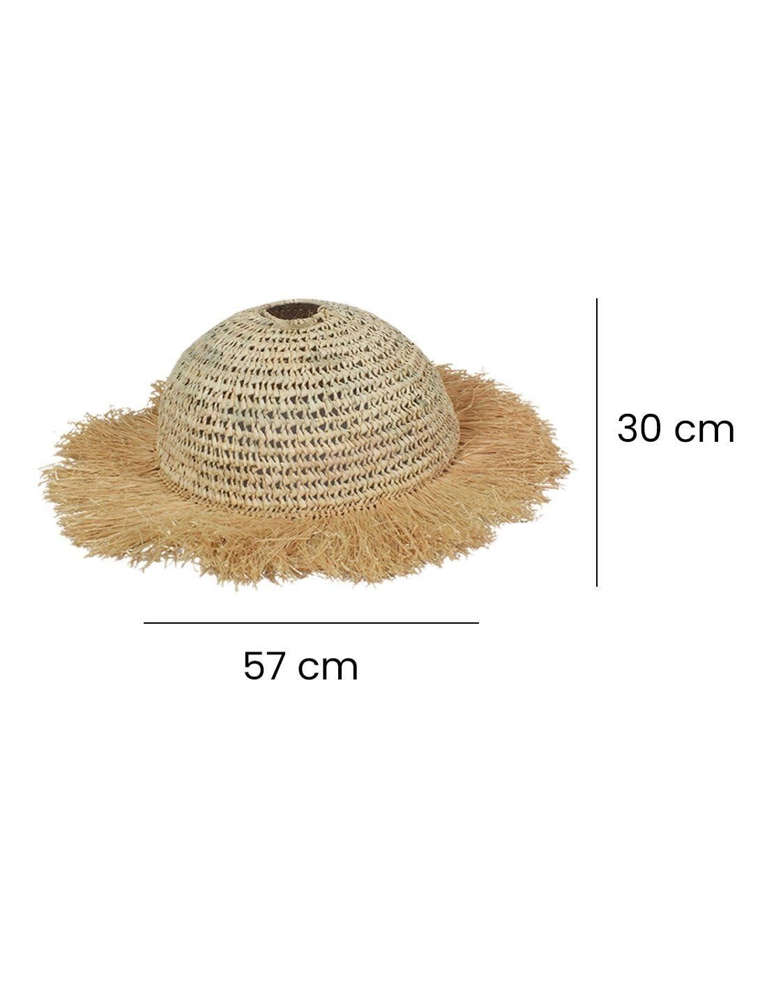 JARDIN202 - Lámpara de Techo de Rafia Maldiva – Pantalla Decorativa Natural 57x30cm | (Grande)
