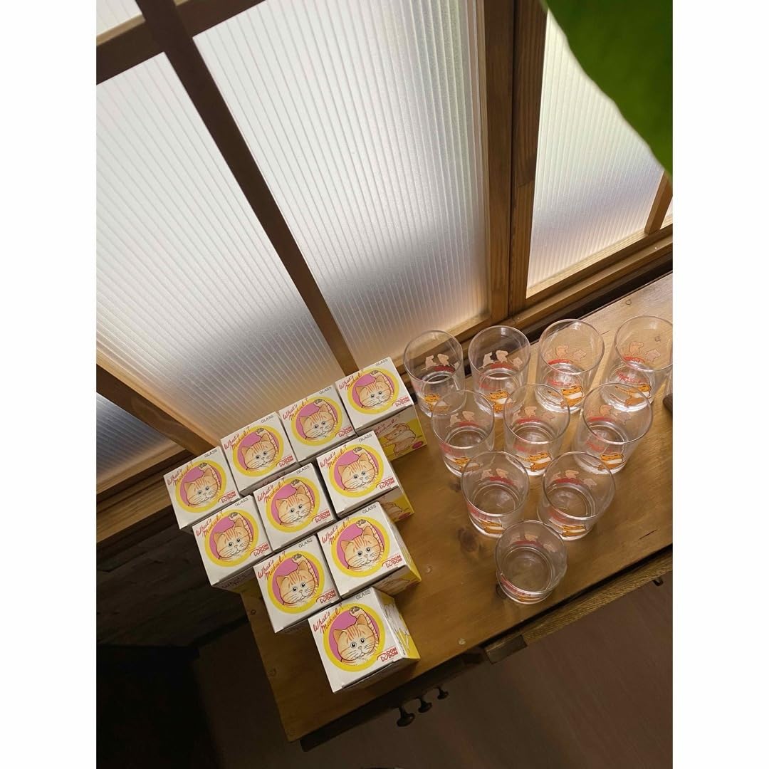 Amazon.co.jp: ドムドムバーガーレトロなホワッツマイケ ル猫グラス箱 