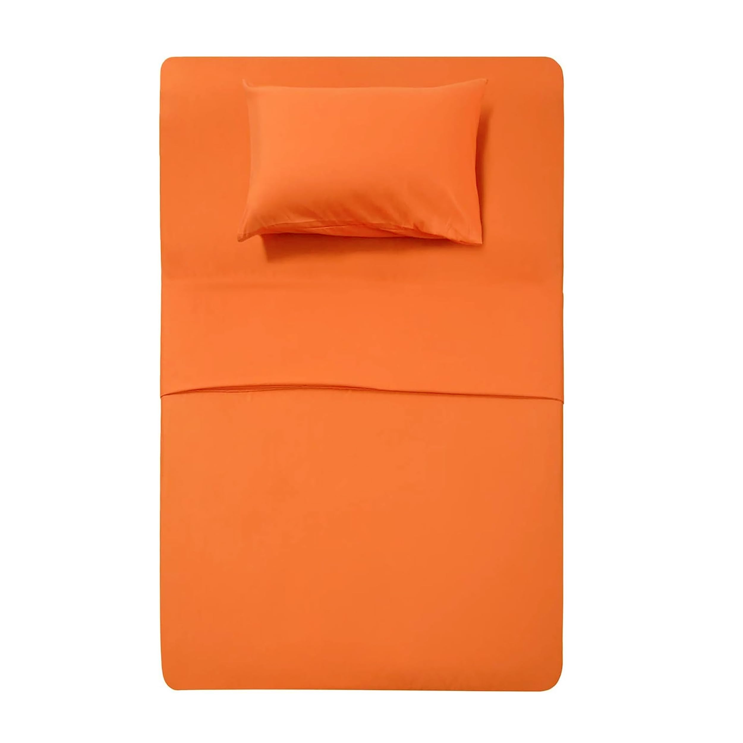 Best Season Bed Sheets Set Extra Soft - 1 Flat Sheet,1 Fitted Sheet and 1 Pillow Cases,Luxury Bedding Set,Deep Pockets,Wrinkle,Fade Resistant - Hypoallergenic- 3 Piece (Twin,Orange)