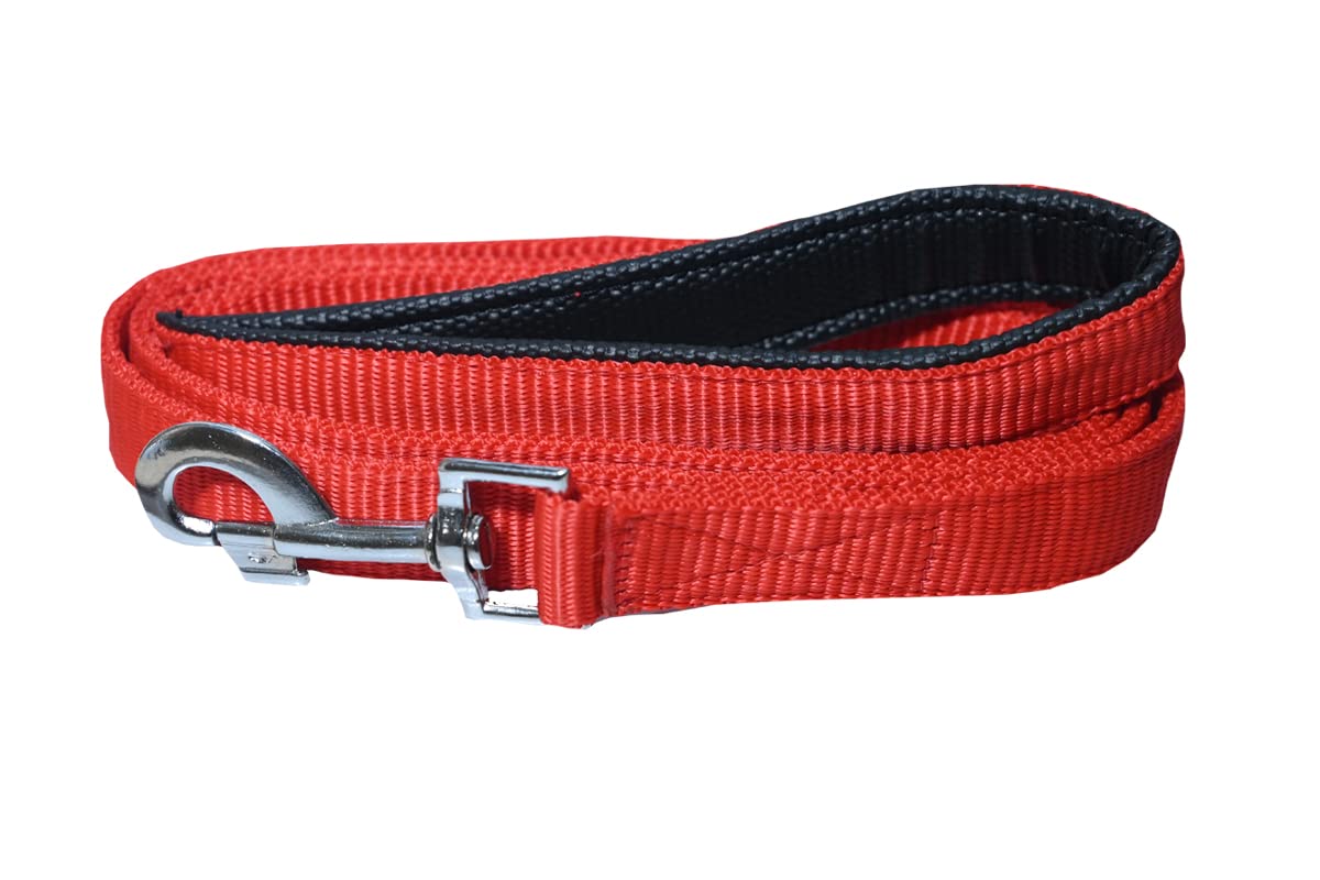 Petavalley Dog 5 Ft Long Leash | Soft Nylon Dog Training Rope | Strong & Durable Leash with Padded Handle | Comfortable - Heavy Duty Dog Belt | for All Breed Size | 1" Inch Thick X 5 Ft Long - Red (B0BC4RM81H) Amazon Price History, Amazon Price Tracker