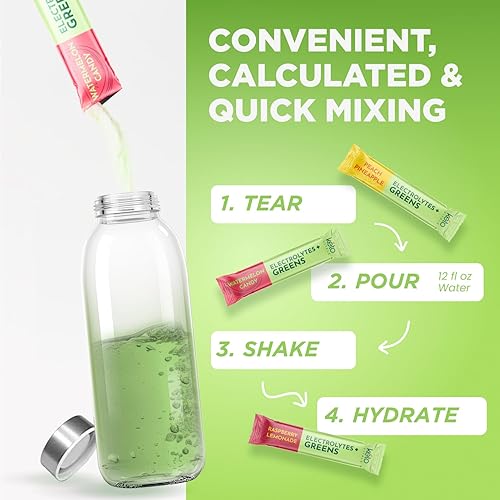 Miniatura 7 de Keto Vitals Keto Electrolytes Plus Greens Superfood - Paquetes de polvo de 30 porciones Super Greens con electrolitos sin azúcar para hidratación,