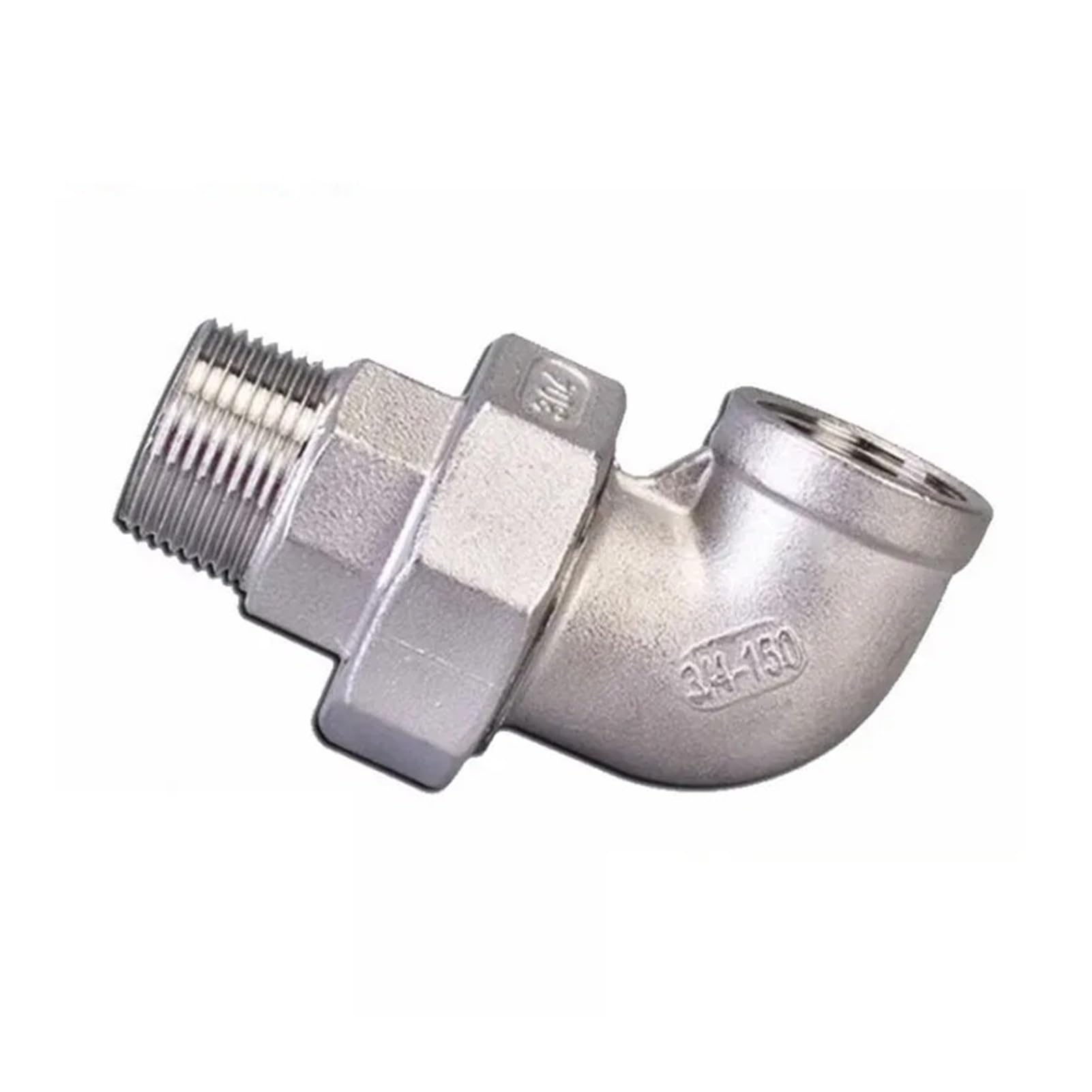Conector de tubo de codo de 90 grados, acero inoxidable 304, rosca macho a hembra, para tubos de 0.25 a 1 a 0.5 pulgadas, conector de unión duradero (DN62 de 2.5 pulgadas)