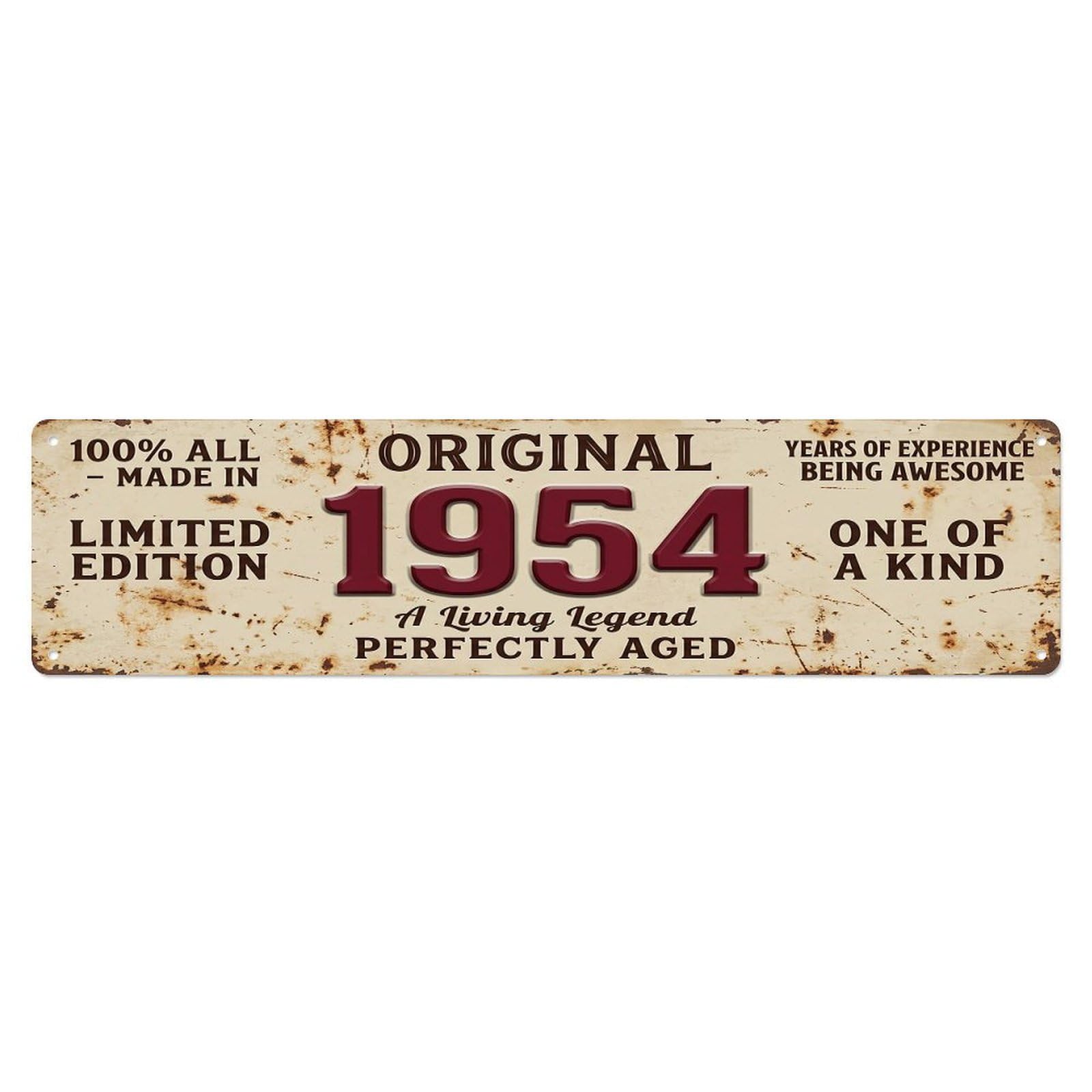 Original 1954 Limited Edition Perfectly Aged Live Legend Metal Tin Sign