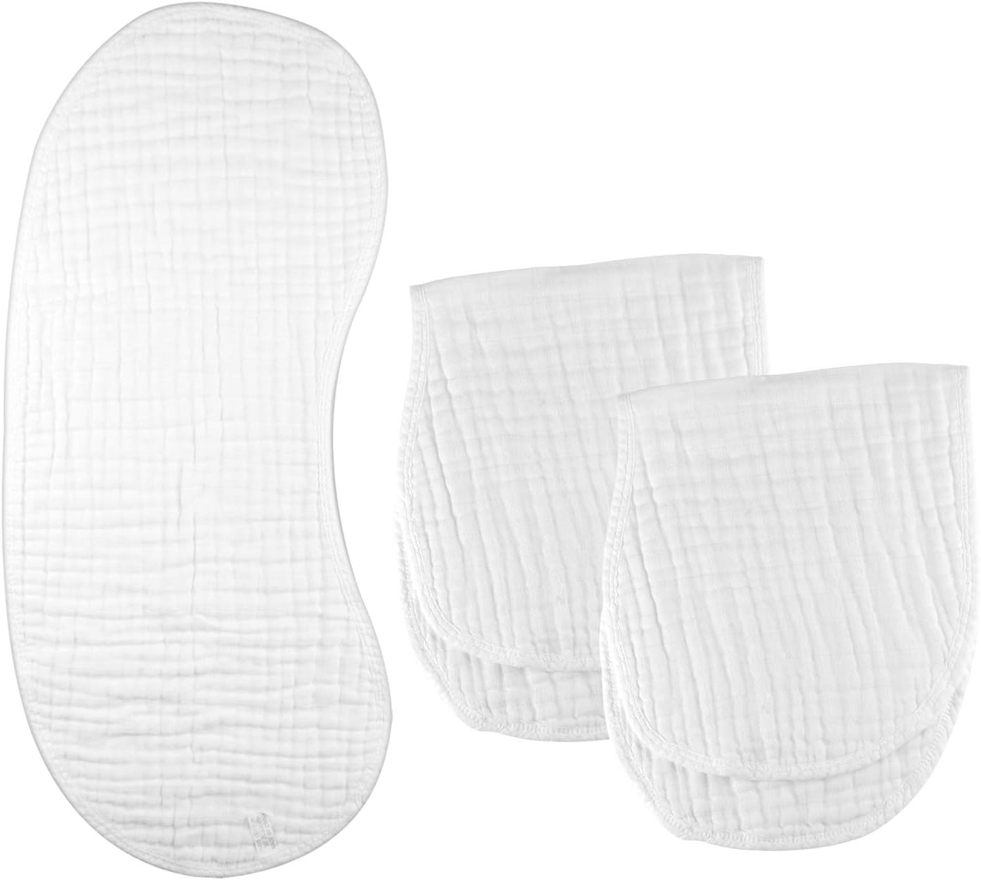 Kyapoo Burp Cloths Large 25.2x11 6 Layers 100% Cotton 3 Pack White
