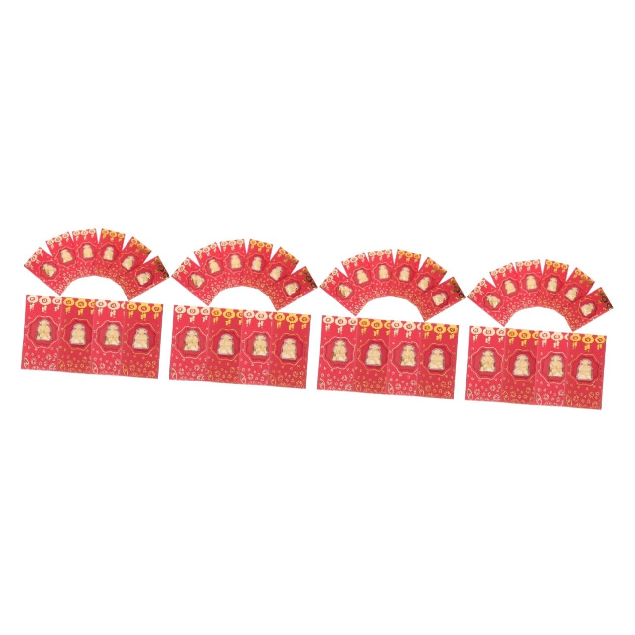 SHINEOFI 4 Juegos Sobre Rojo Del De La Riqueza Decoración Sobres Rojos De Conejo Producto 2023 Sobres De Dinero De La Suerte Paquete Rojo Borla Billetera Hoja De Oro 10 Piezas X 4