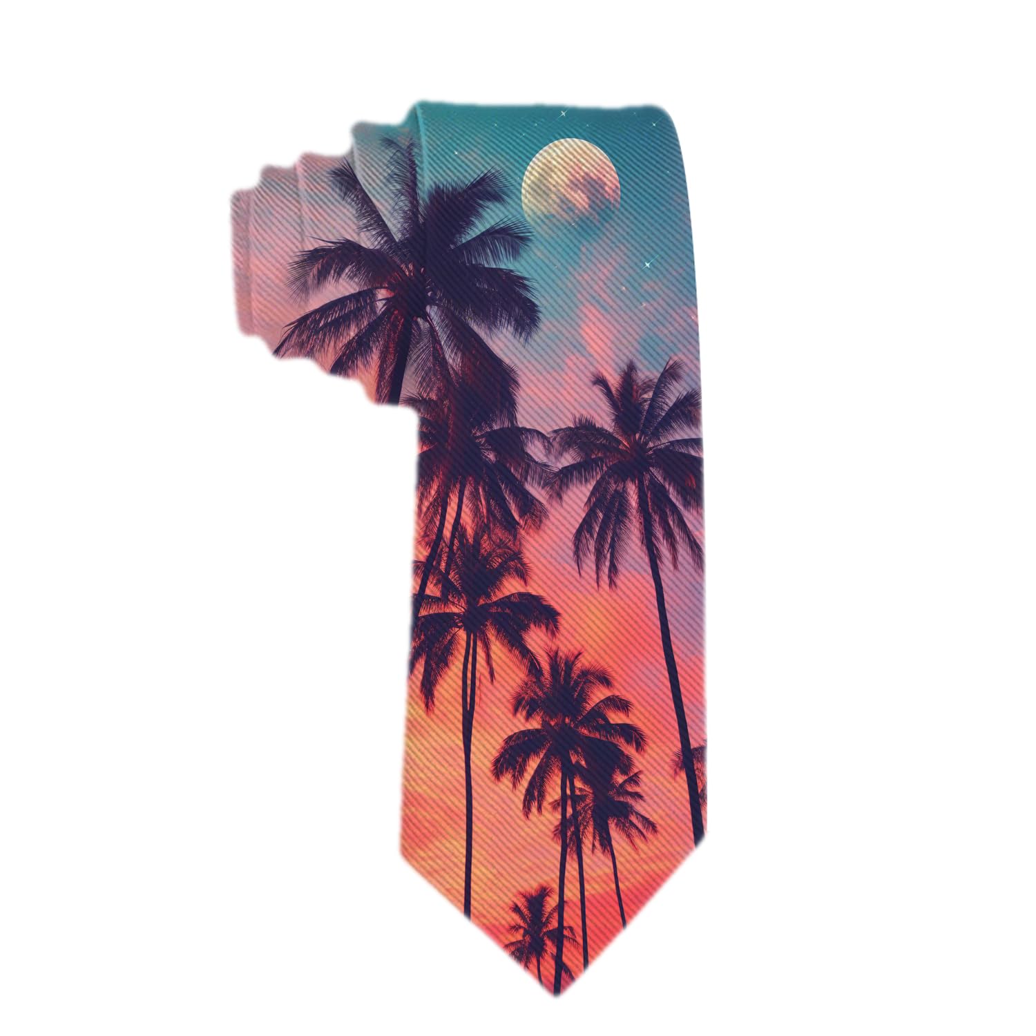 ATOurDealss Men's Hawaii Ties, Hawaiian Palm Tree Neck Ties, Tropical Neckties for Men