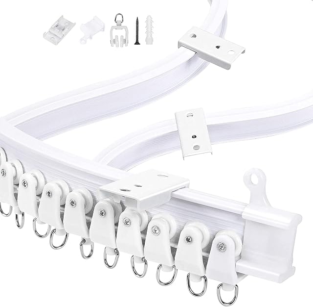 Yizunnu Flexible Ceiling Curtain Track, Ceiling Track Room Divider, Ceiling Track for Curtains, RV Curtain Track, Shower Curtain Track, Hospital Curtain Track System (5 Meters/16.4 Ft)