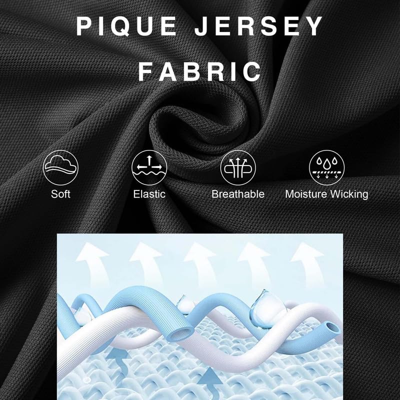 Mens Golf Polo Shirts Short Sleeve Moisture Wicking Performance Tactical Athletic T Shirt Casual Collared Shirt4