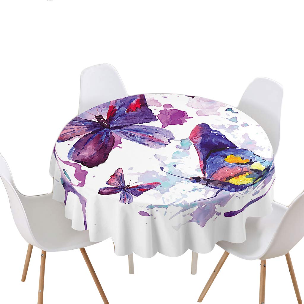 Highdi Nappe Ronde Anti Tache Impermeable, 3D Plantes Nappe De