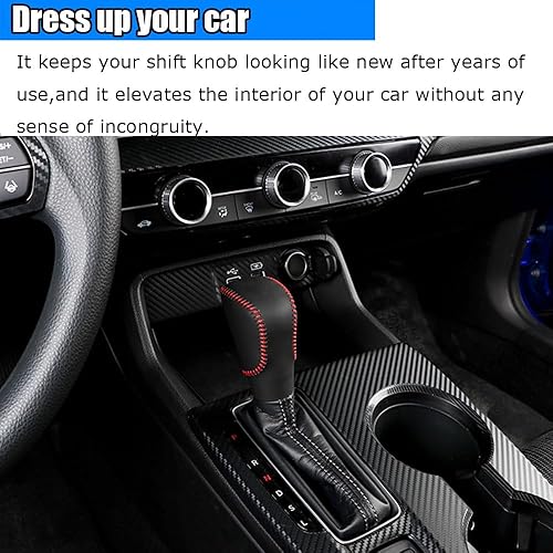 Miniatura 6 de Kakash Accesorios interiores personalizados para Honda 11th Accord 2023 2024 2025, cubierta de cuero para perilla de palanca de cambios automática,