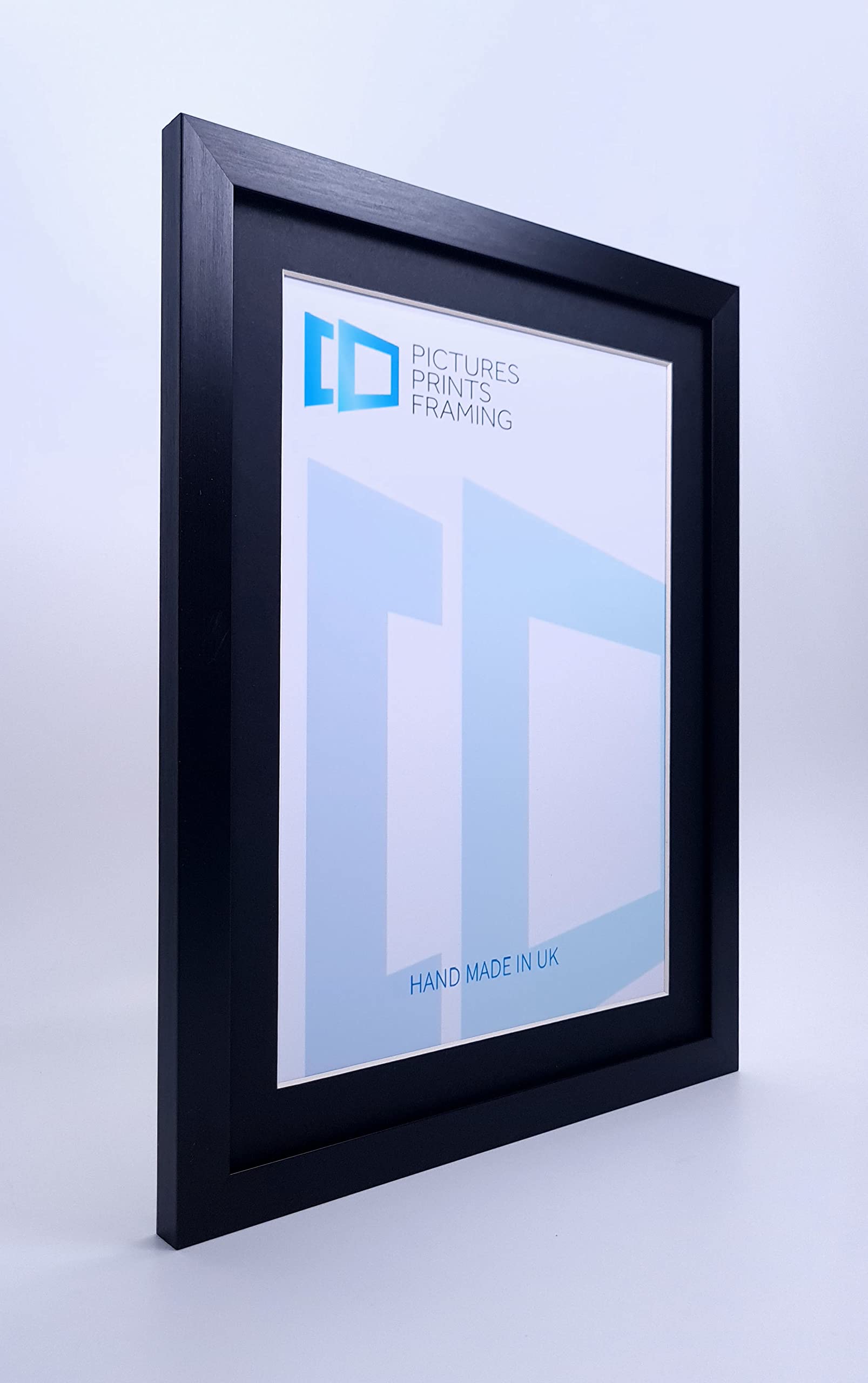 Black Picture Frame with Black Mount for picture size 15x25cm with Glass Front โ image 1