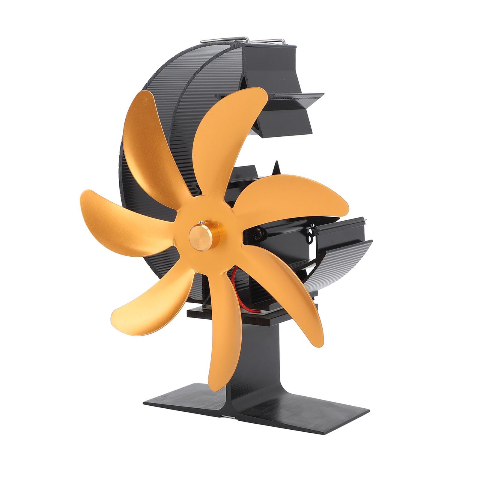 Ventilatore per stufa alimentato a calore, efficiente e silenzioso, per stufe a legna, ventilatore per pesca sul ghiaccio, 700 g (oro)