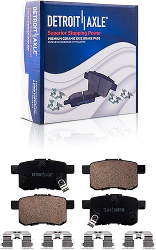 Miniatura 8 de Detroit Axle - Rotores de disco delanteros de 11.1 pulgadas y traseros con pastillas de freno de repuesto para Honda Accord 2008-2010 - Juego de 10
