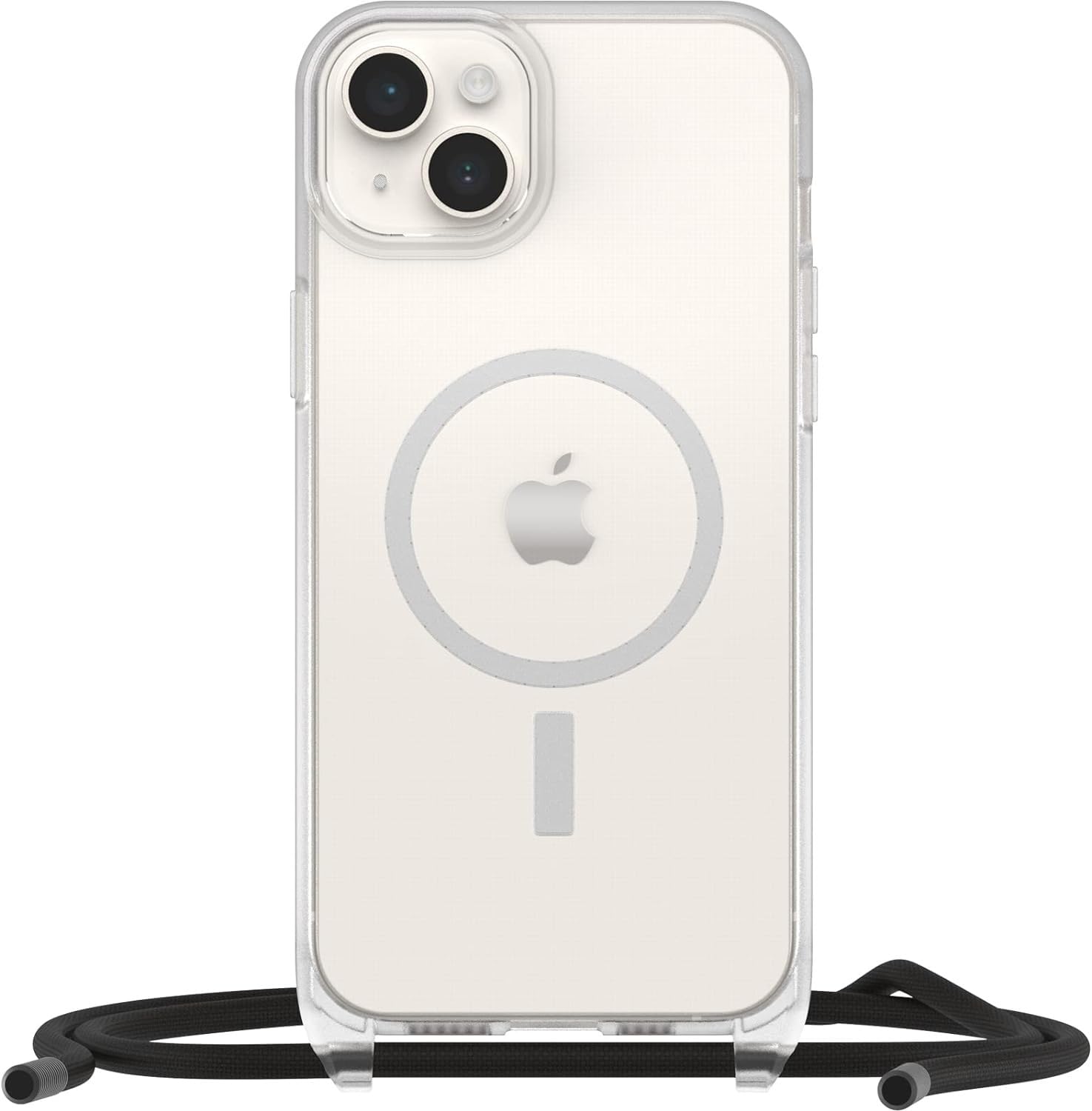 OtterBox Cover React Necklace con MagSafe per iPhone 14 Plus, Custodia sottile, antishock con cordino a collana, adattabile e intercambiabile, testata MIL STD 810G, Trasparente - Senza Retail Package
