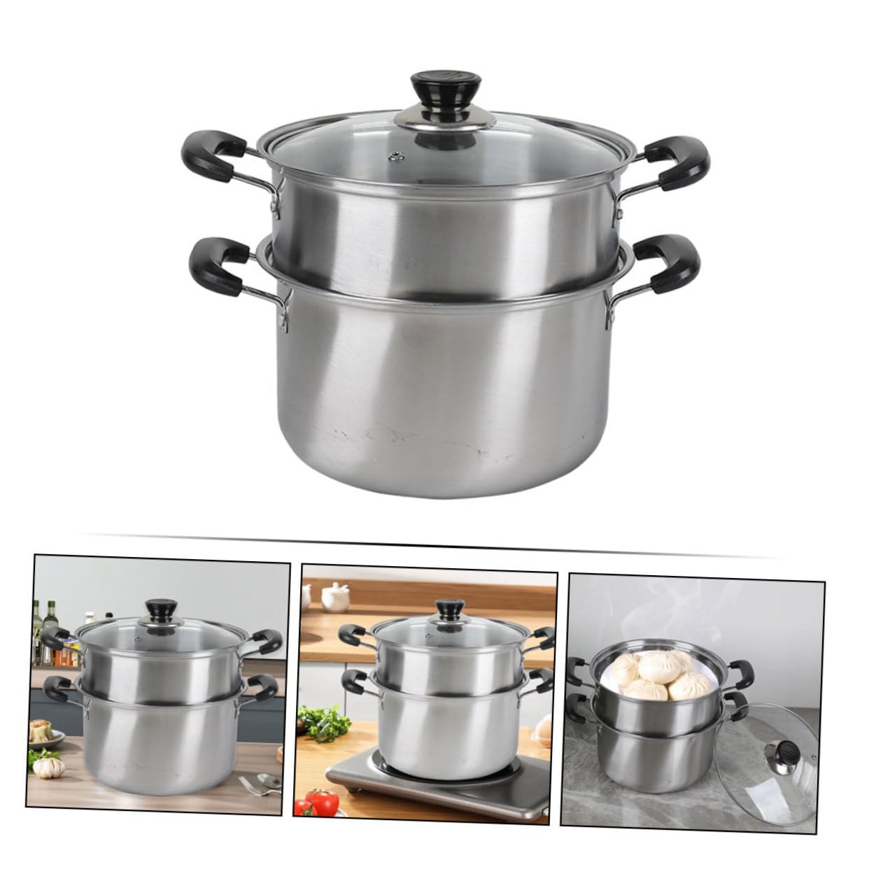 Olla de Vapor Reutilizable de Acero Inoxidable para Sopa y Estofado