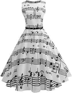 Party Dresses Women's Vintage Printed with Belt Tunic Dresses Round Neck Sleeveless High Waist Midi Dresses Fashion A-line Flowy Evening Dresses Elegant Vest Dresses Ball Dresses Wrap Dresses for