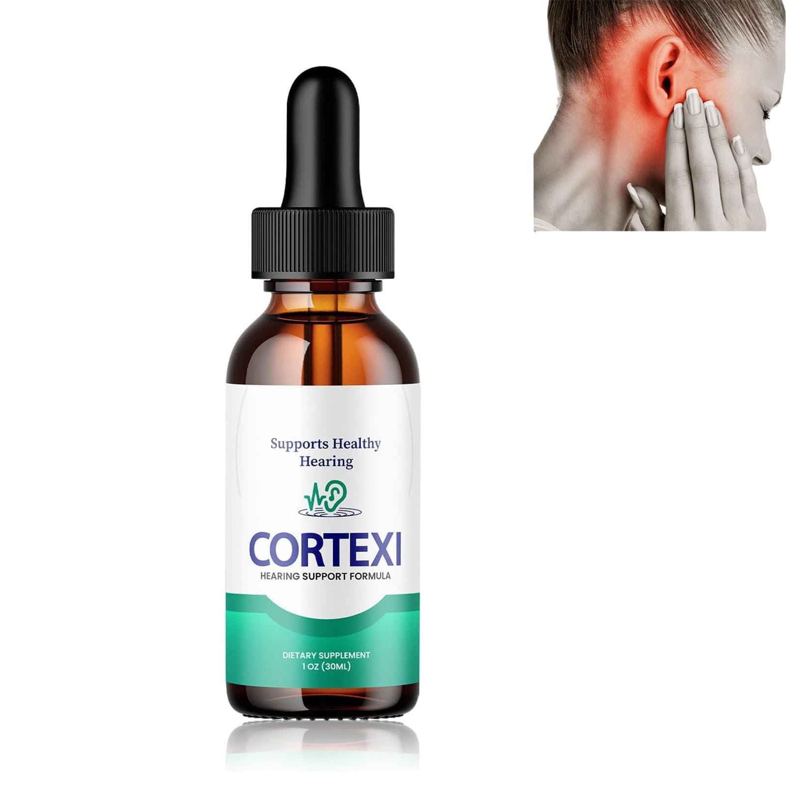 Cortexi - Gocce di supporto per l'udito – Aiuta con la salute del timpano, Cortexi gocce auricolari, promuove la chiarezza uditiva, supporta un udito sano – Olio d'oliva di grado medico per cerume (1