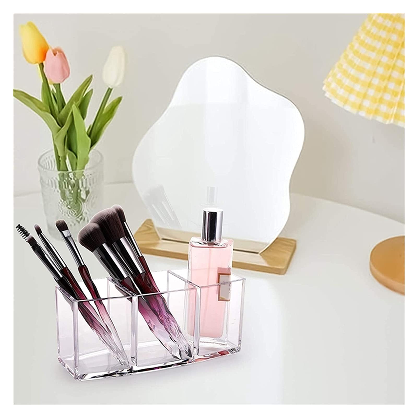 Portapenne Scrivania Portapenne 3 Pack Penna Penna Pennello Brush Holder Organizer 3 Scomparti con Tazza di stoccaggio Holding for Bagno Desktop Porta Matite