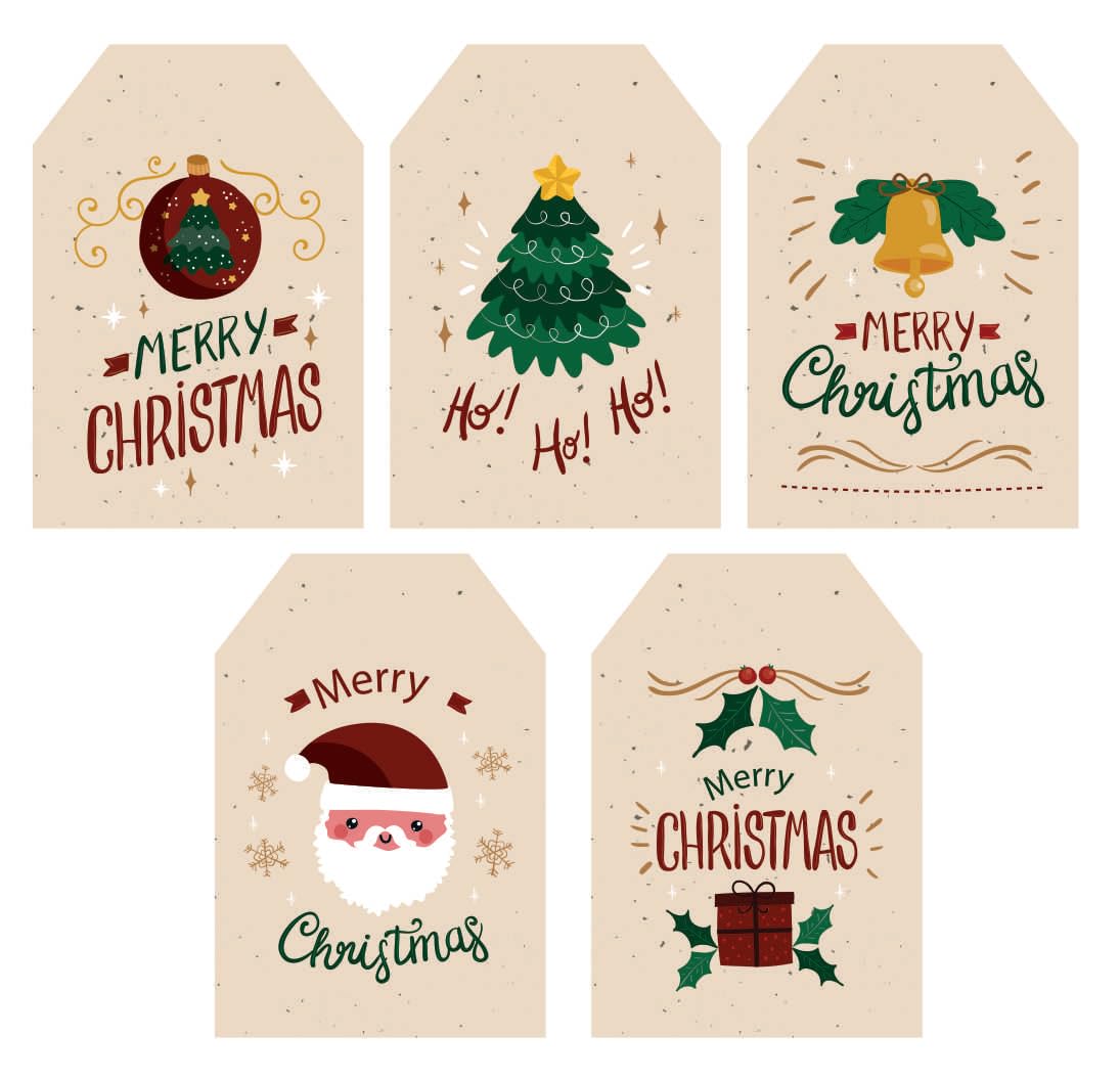 SVM CRAFT® Merry Christmas Gift Tags, with String for attaching to Gift Box, Cake Box., Christmas Gift Tags, Xmas Christmas Tags for Gifts with Strings(Pack 100)-Christmas Gift Tags with String