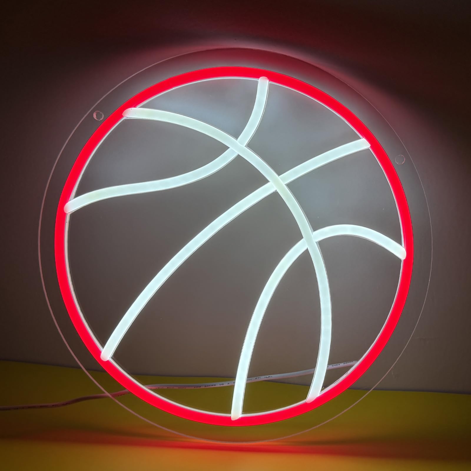 Basketball Neon Sign, Basketball Led Neon Light, Dimmable LED Neon Signs for Wall Decor, Powered by USB Wall Decor Aesthetic, Sports Neon Signs for Room Bedroom Shop Decor