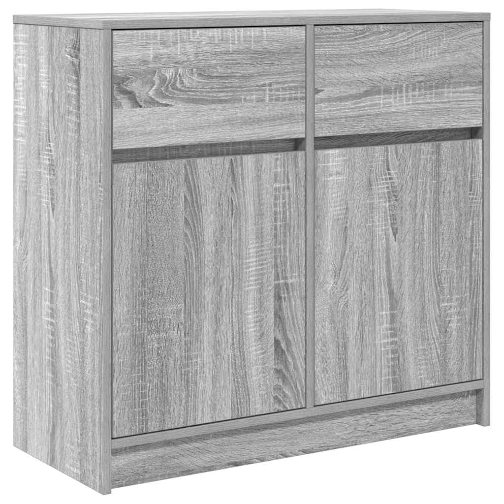Credenza grigio Sonoma, 80 x 34 x 76 cm, in legno