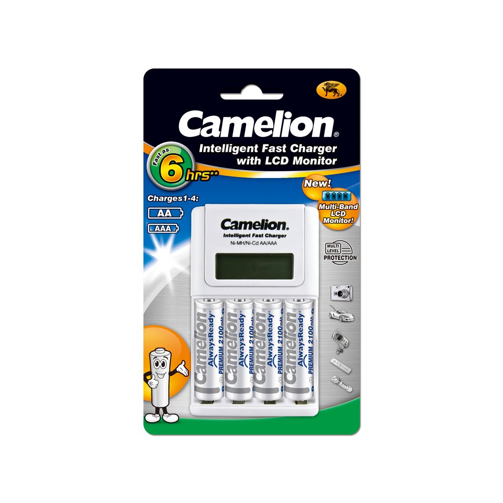 Camelion BC-1012-4H21AR Intelligent Fast Charger with batteries inserted
