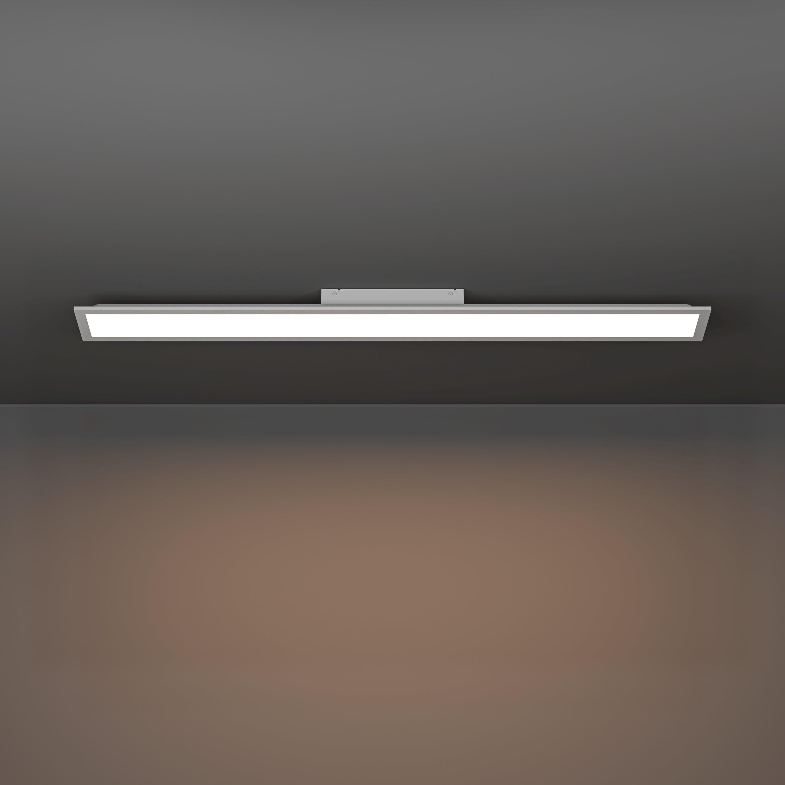 Eglo Plafonnier LED Moradillo, lampe de plafond avec dip switch, panneau | plat en métal et plastique blanc, éclairage blanc chaud, blanc neutre, blanc froid, luminaire 15 x 120 cm