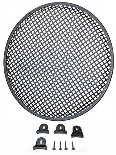 Durable 15-in Diameter Steel Monster Mesh Grill For 15-in Woofers With Hardware Steel Waffle Mesh Rubber Edge Includes Four Slip Resistant Plastic Grill Clamps And Appropriate Screws DEEJAYLED TBH15GR