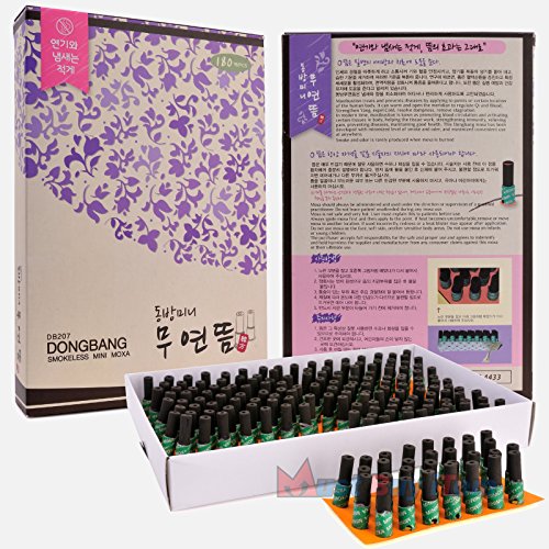 DongBang Acupuncture 100% Wormwood Mugwort Moxibustion Mini Smokeless Moxa Sticks On Cone Roll 1Box 180pcs