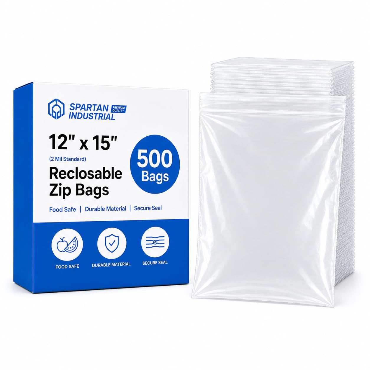 Amazon.com: Spartan Industrial - 12” X 15” (500 Count) 2 Mil Clear