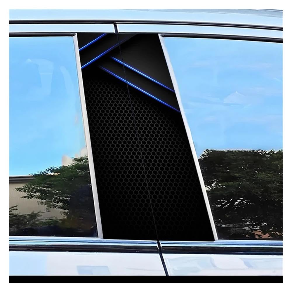 Dabhuoc One Color Car Parts 2Pcs Car B-Pillar Sticker Geometric Lines Scratch Protection