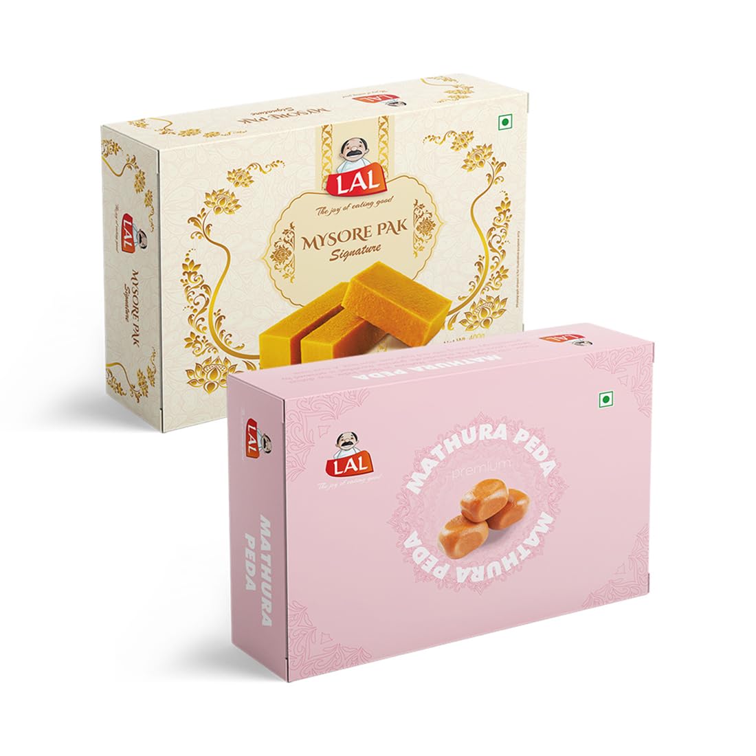 Lal Sweets Combo Pack Of Mysore Pak 400g & Mathura Peda 400g || Cow Ghee || Indian Sweets || Mithai Gifts (B0C8MFGQC1) Amazon Price History, Amazon Price Tracker