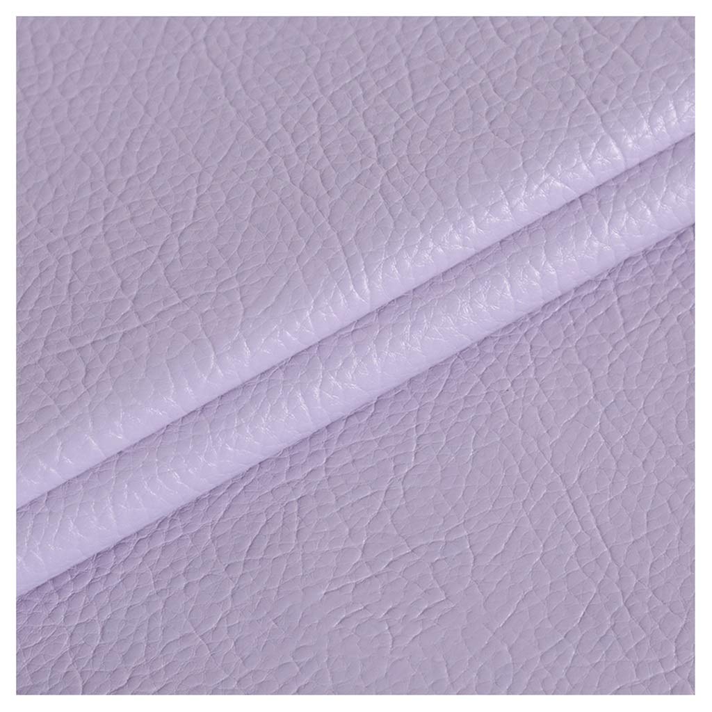 Hoja de Cuero Sintético de PU Rojo, Parte Trasera de Lona de Tela de Litchi para Bolso, Sombrero, Joyería, Manualidades para el Cabello, Costura y Decoraciones(Lavender,1.38x10m)