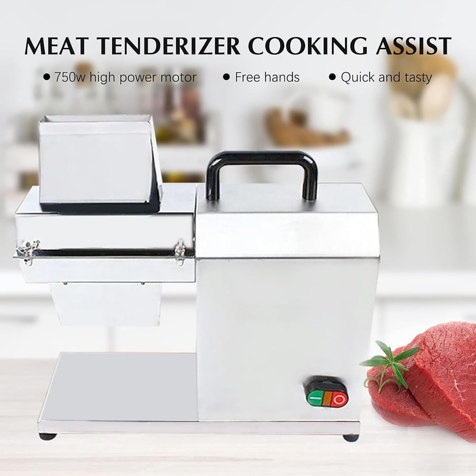 Batticarne elettrico, 450 W, in acciaio inossidabile, strumento commerciale per tacchino, pollo, maiale, pesce, bistecca, potenza 120 kg/h