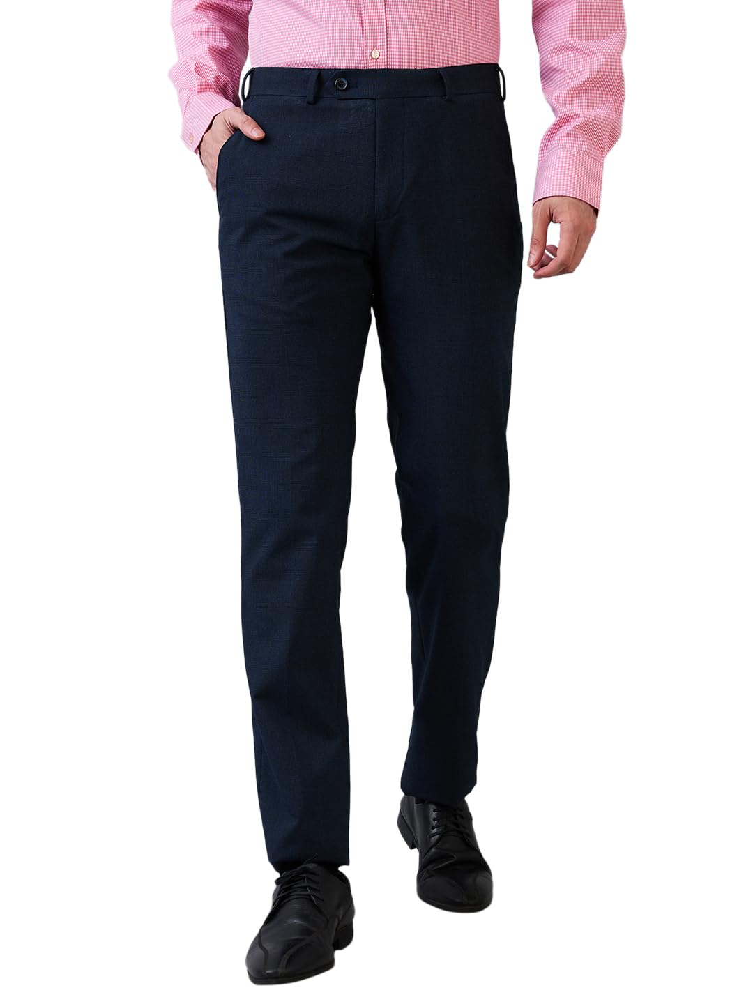 raymond Men Mid Rise Slim Fit Solid Pattern Polyviscose Blend Flat Front Formal Trouser-picture-18