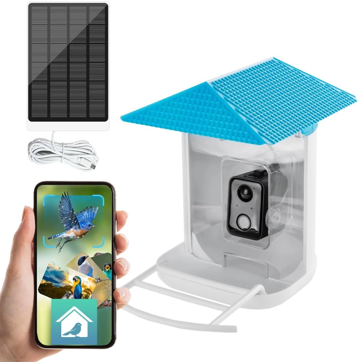 Spacetronik Vogelfutterhaus mit Kamera, Smart Vogelhaus mit Kamera